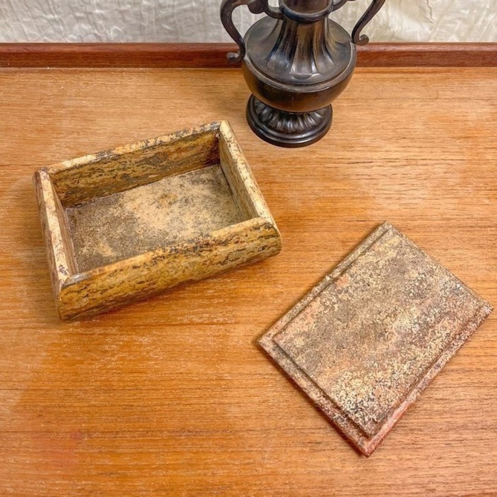 Hand Made Stone Lidded Box - Picture 2 of 4